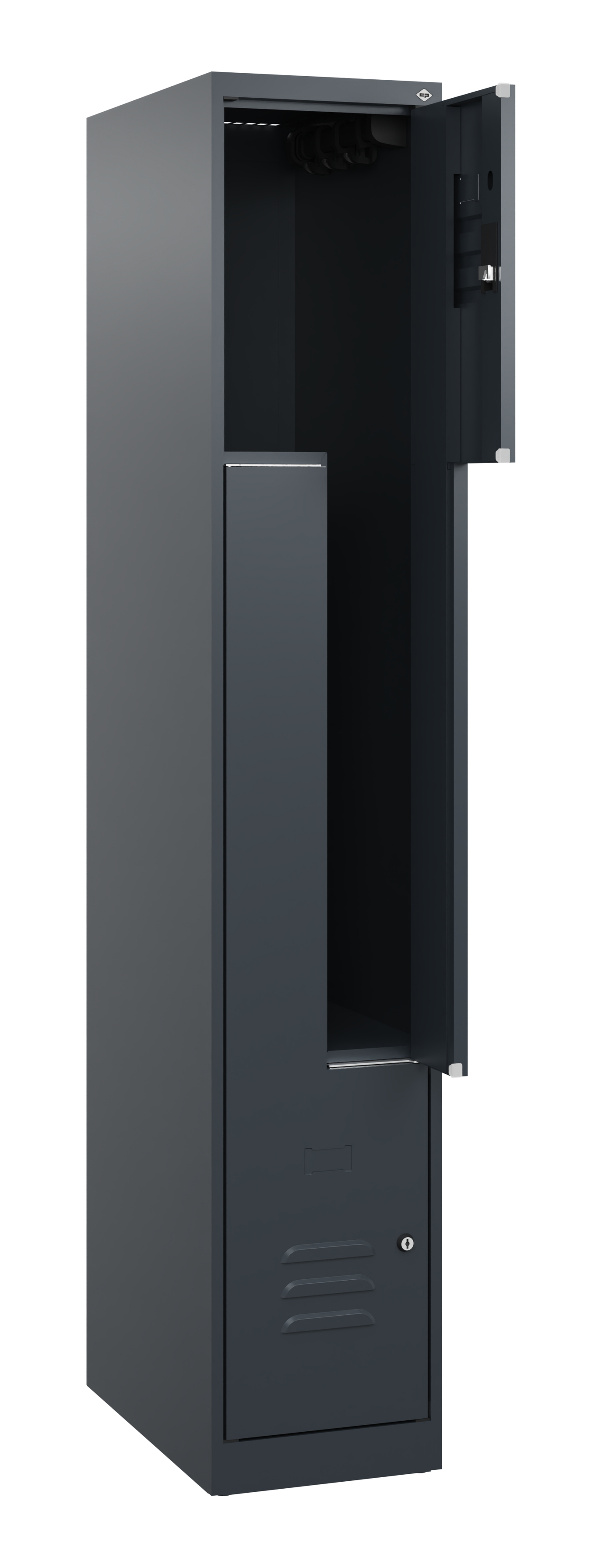C+P Z-Spind Classic PLUS, 2 Abteile, 1700x300x500mm, 7016/7016