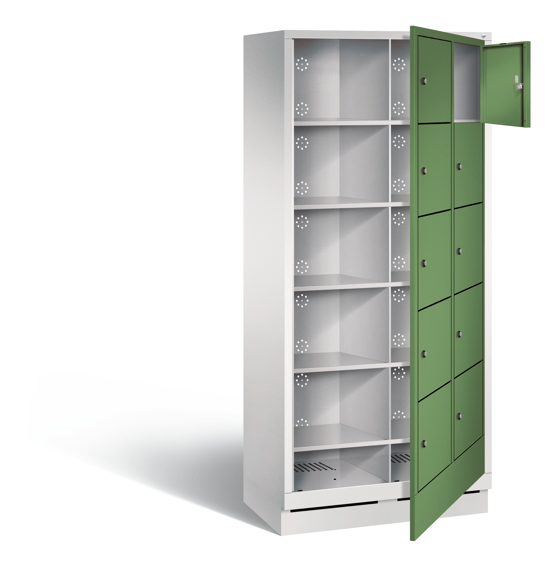 C+P Wäsche-Ausgabeschrank Evolo, H1800xB810xT500mm, 7035/6011