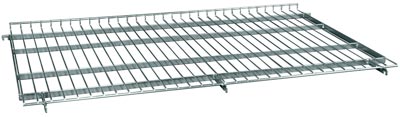 Drahtgitter-Etagenboden, verzinkt, mit 20-mm-Aufkantung, schräg einhängbar, für Stahl-Rollboxen