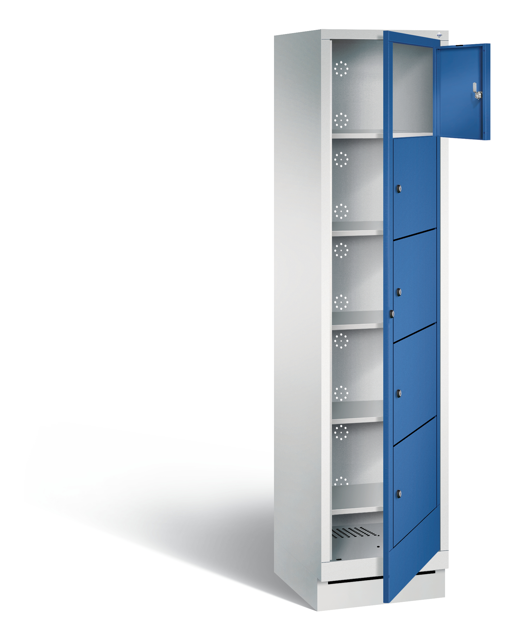 C+P Wäsche-Ausgabeschrank Evolo, H1800xB420xT500mm, 7035/5010