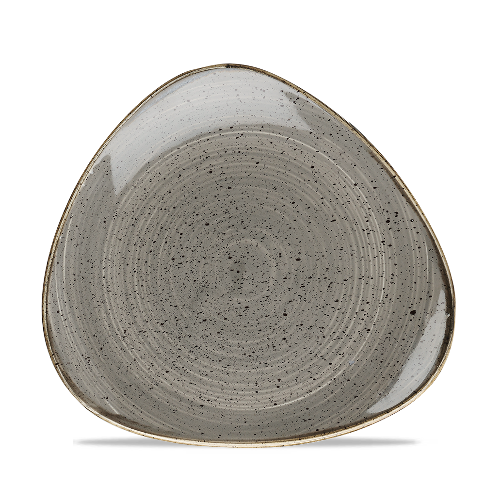 Churchill Super Vitrified Stonecast Peppercorn Teller Dreieck, 22,9 cm, 12 Stück Pfeffergries Dreieck