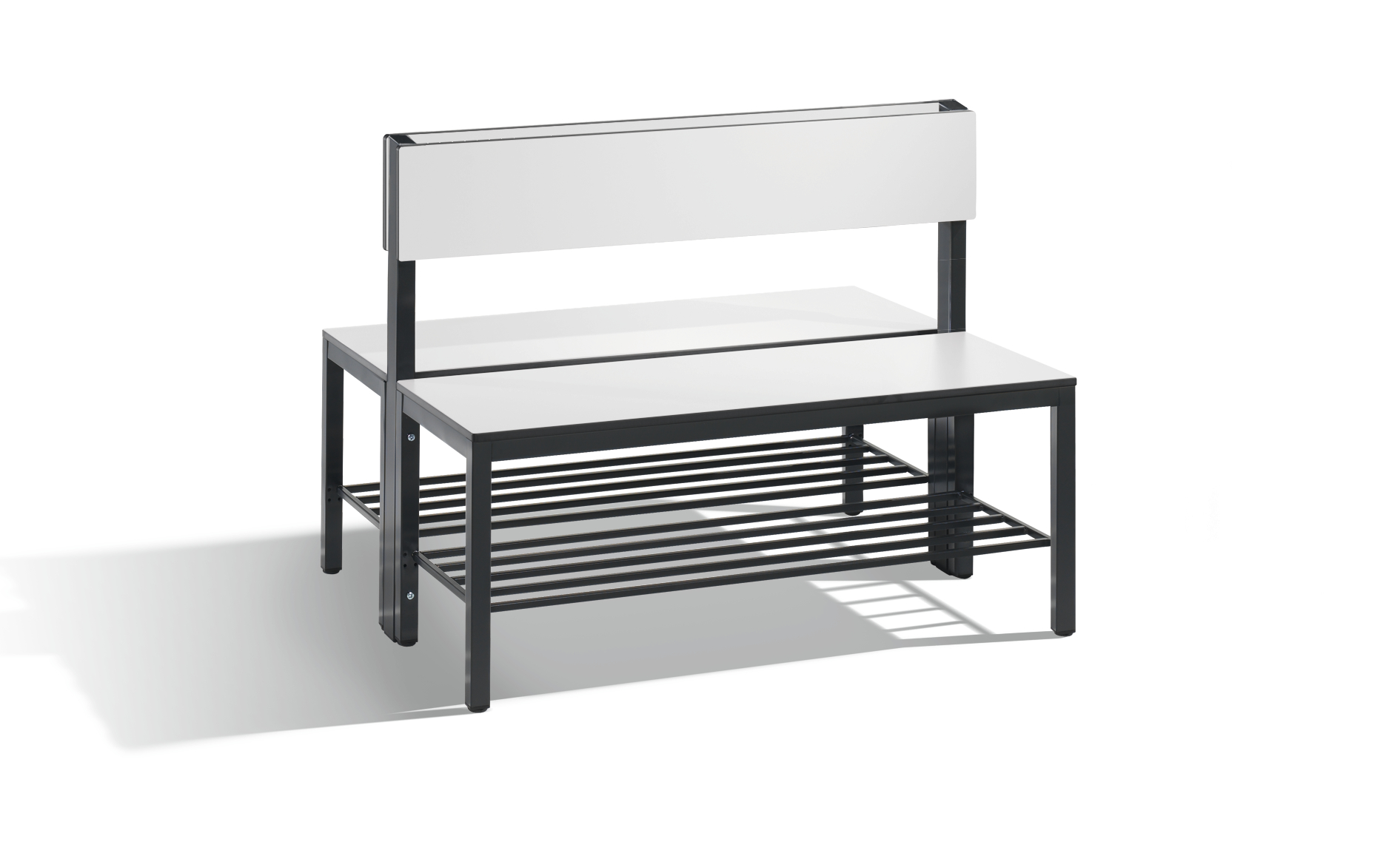 C+P Doppelseitige Sitzbank mit Rückenlehne, Basic Plus, H796xB1000xT760mm, 7021