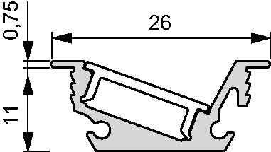 L&S Leuchtenprofil Set Set Venice Mini Nutmaß 23x11 mm Einbau