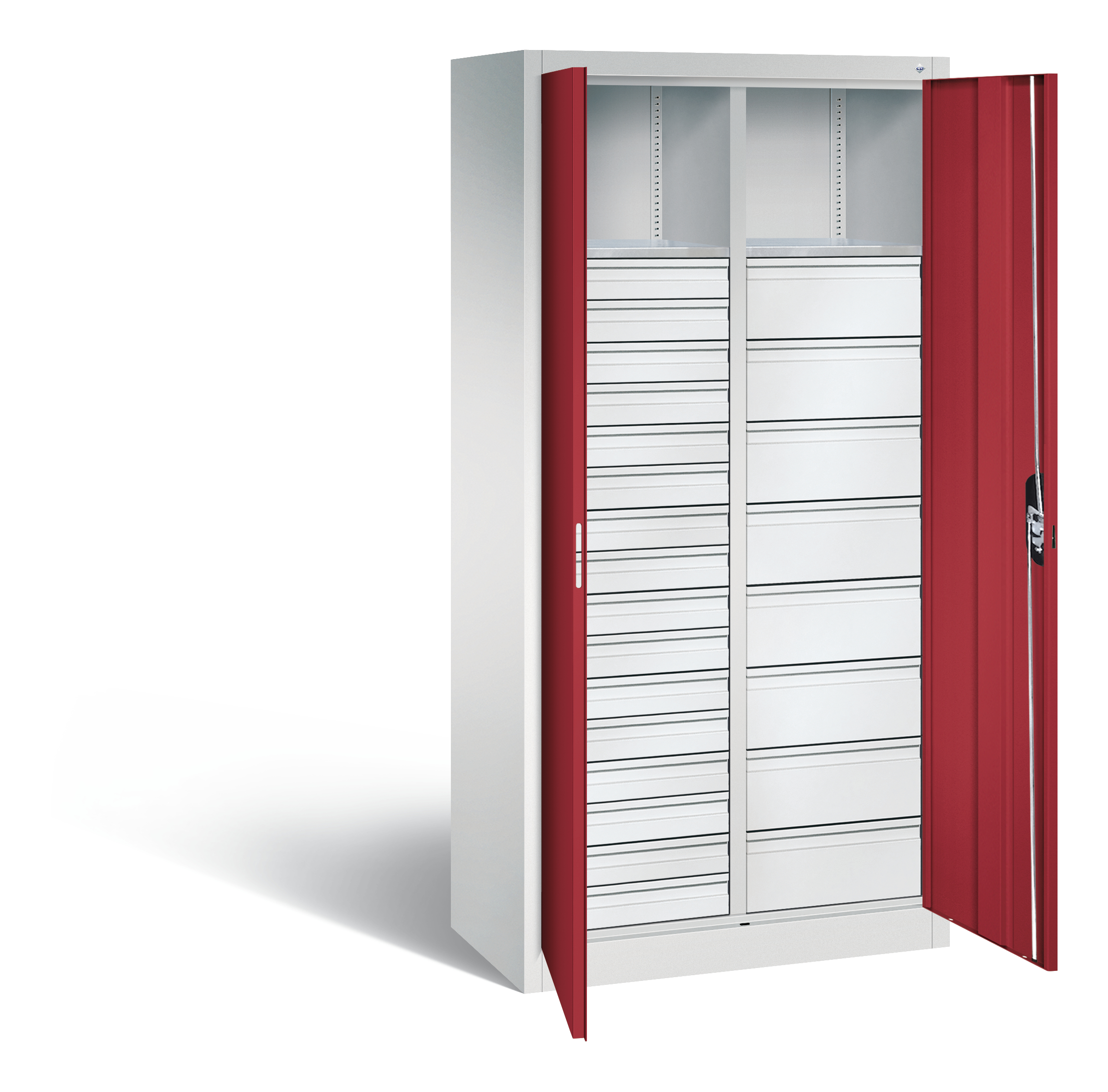C+P Flügeltürenschrank Acurado, H1950xB930xT500mm, 7035/3003