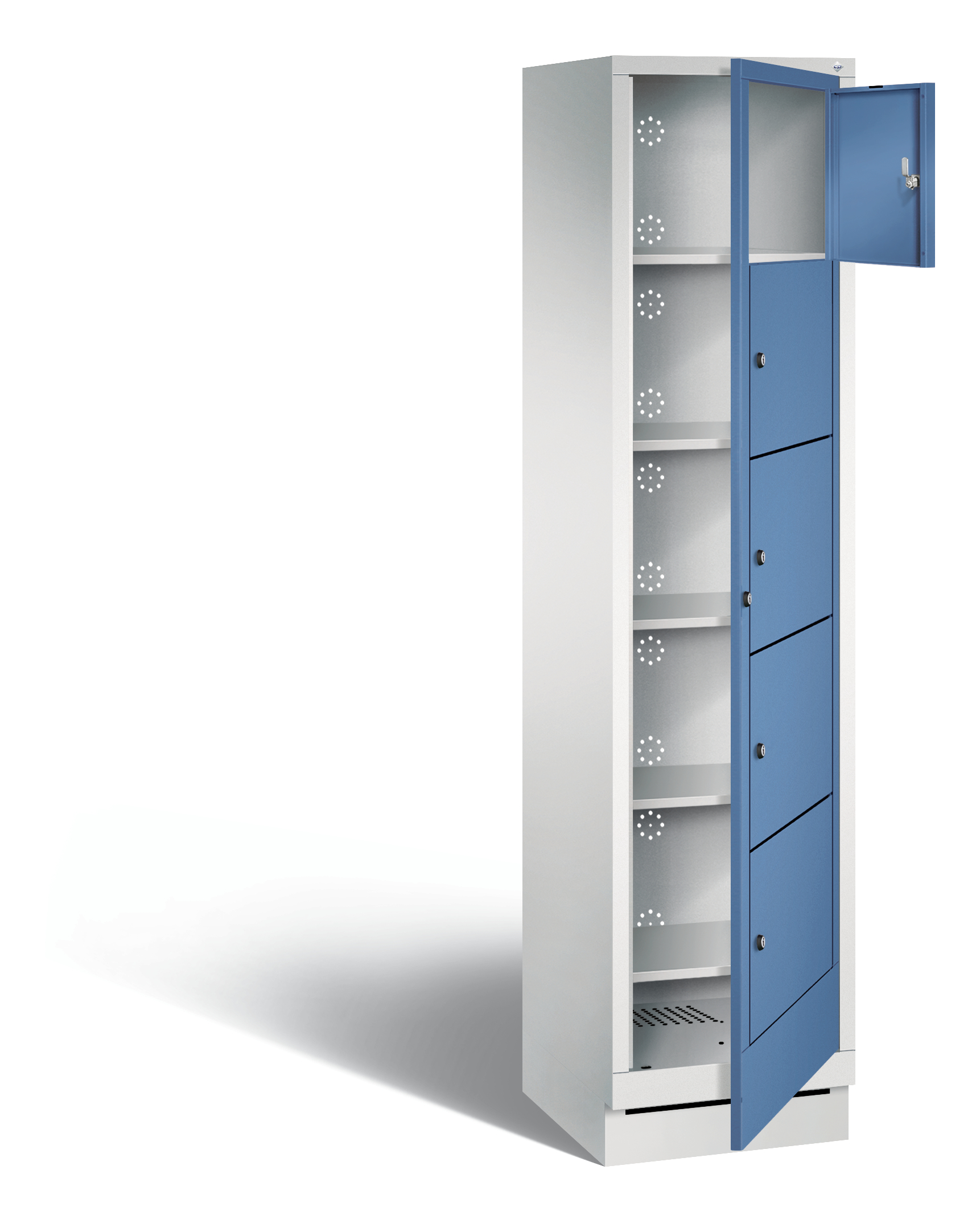 C+P Wäsche-Ausgabeschrank Evolo, H1800xB420xT500mm, 7035/5023