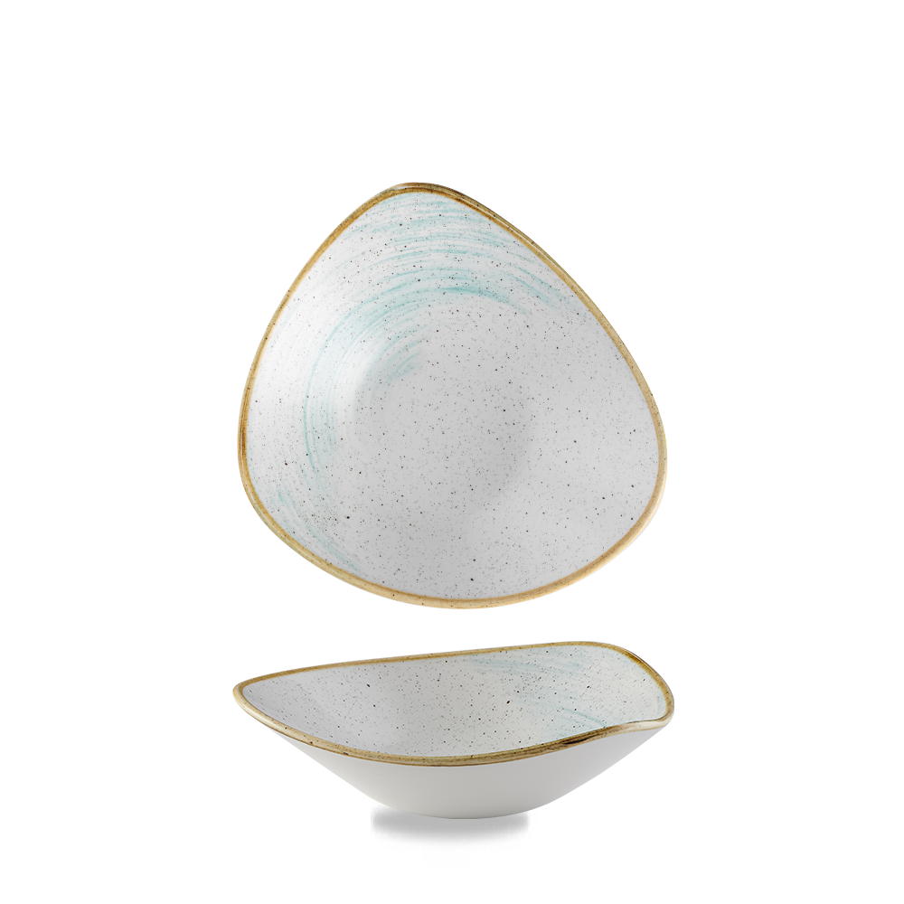 Churchill Super Vitrified Stonecast Accents Duck Egg Blue Bowl Dreieck, 23.5 cm / 60 cl, 12 Stück