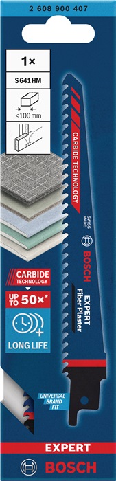 Säbelsägeblatt Expert Fiber Plaster S 641 HM L.150mm B.19mm 4,3mm 1 St./Karte