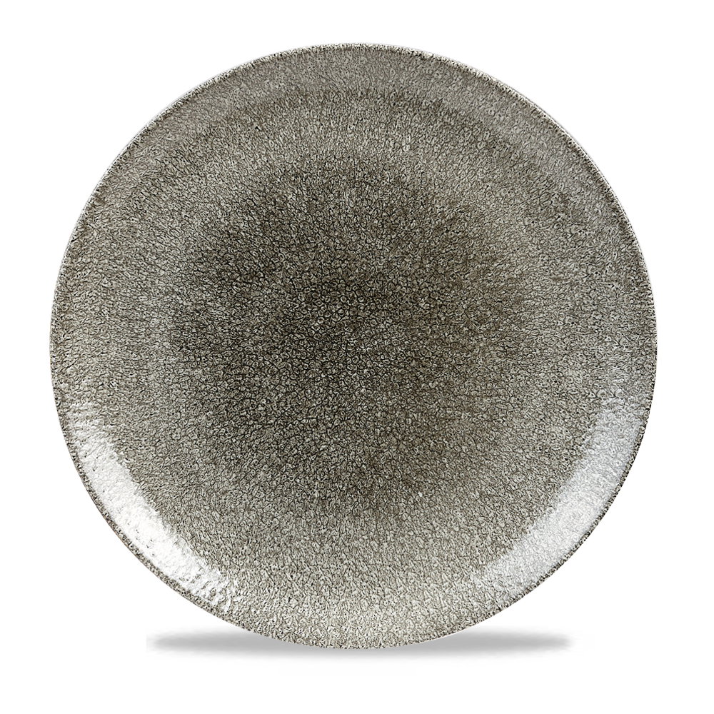 Churchill Super Vitrified Studio Prints Raku Quartz Black Flache Coup Teller, 28,8 cm, 12 Stück