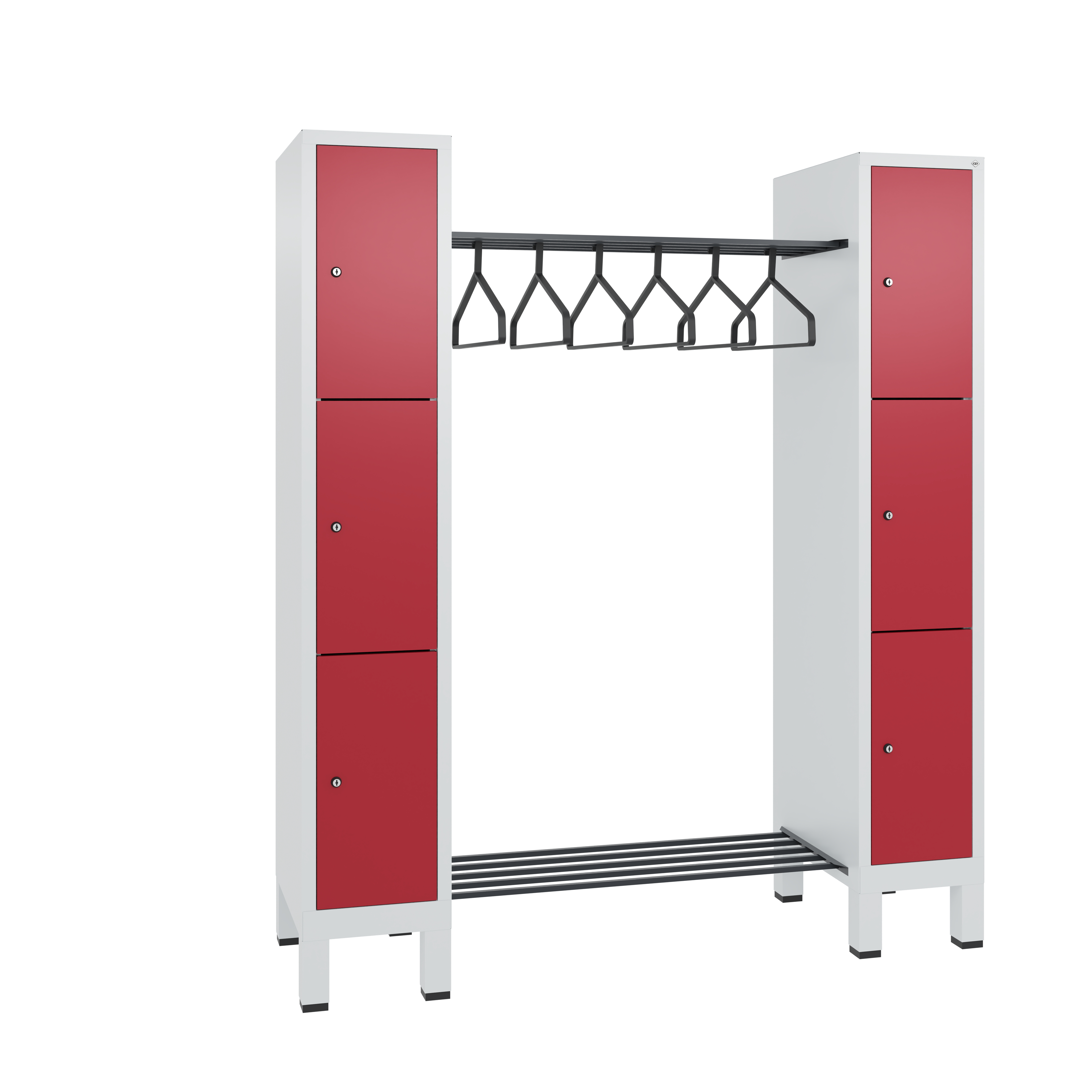 C+P Offene Garderobe Evolo, H1850xB1591xT500mm, 7035/3003