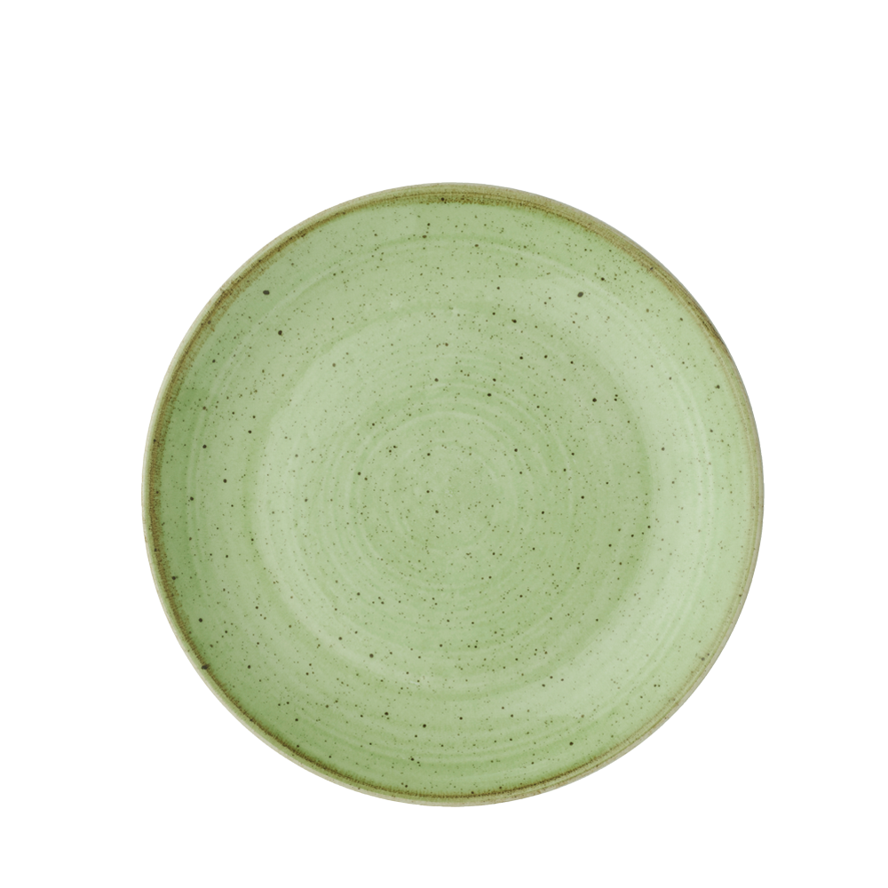 Churchill Super Vitrified Stonecast Sage Green Flache Coup Teller, 16.5 cm, 12 Stück