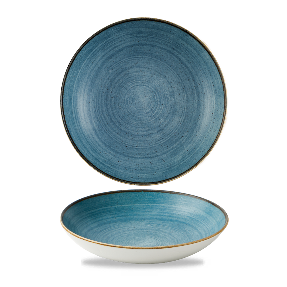 Churchill Super Vit Stonecast Raw Teller Tief Coup 18,2 cm/42,6 cl, 12 Stück, Blau, Rund
