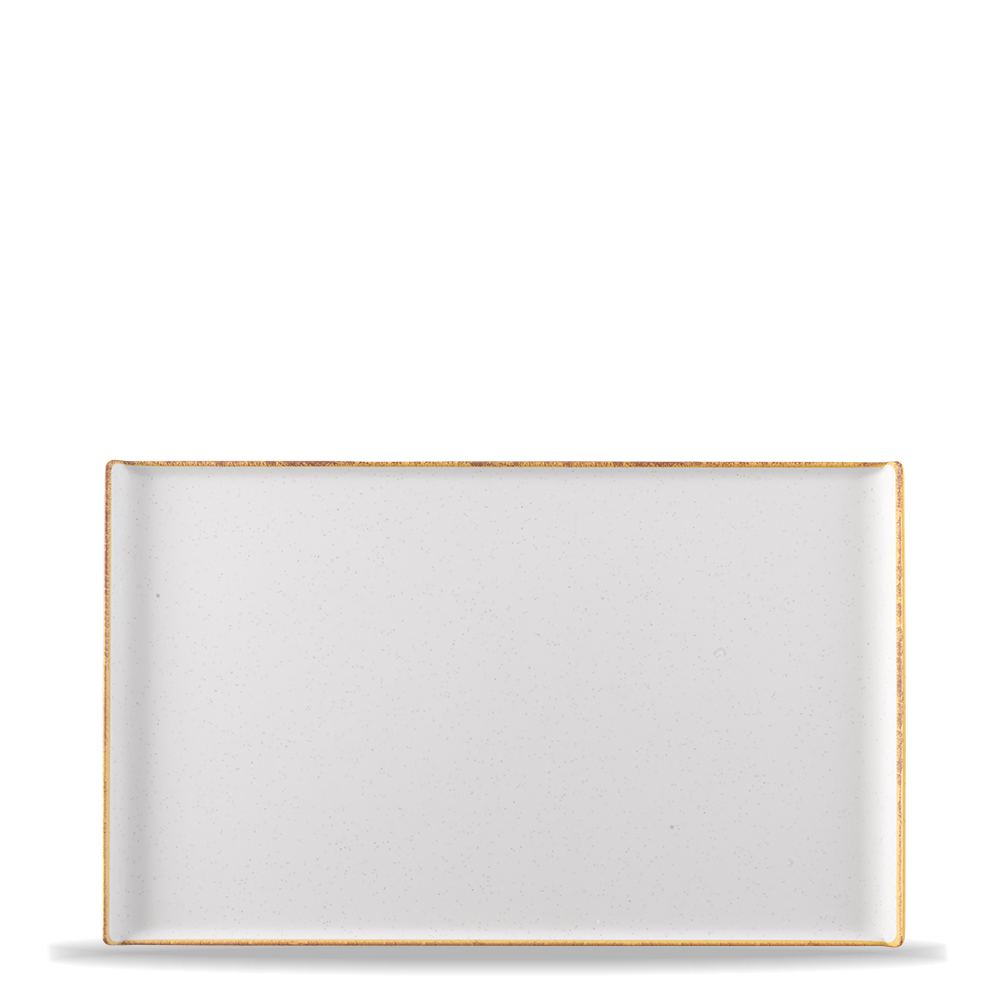 Churchill Stonecast Melamin Rechteckiges Tablett 53x32,5cm, 2 Stück, Barley Weiß