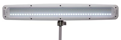 LED-Leuchte WORK, Klemmfuß, Höhe 500 mm, 84 LEDs, 21 W, getrennt einschaltbar, dimmbar, weiß