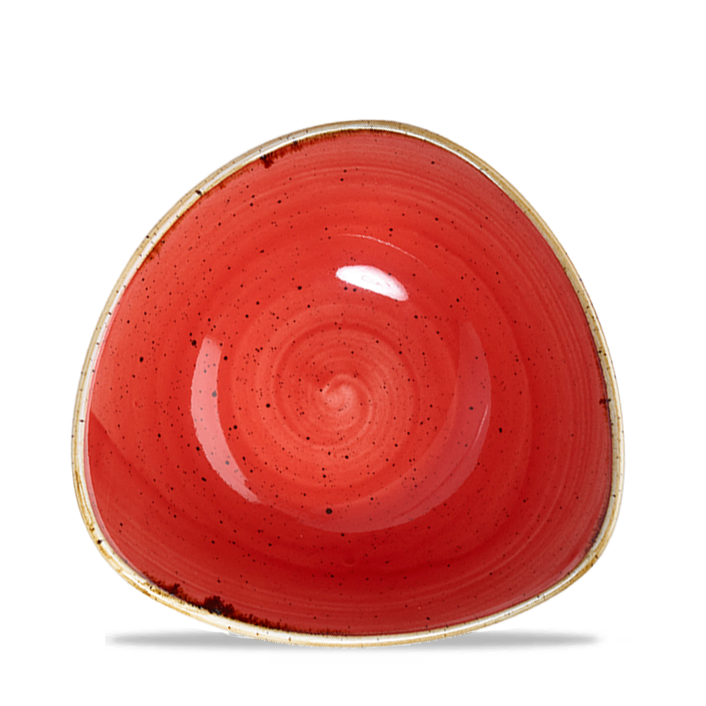 Churchill Super Vitrified Stonecast Berry Red Bowl Dreieck, 23,5 cm / 60 cl, 12 Stück