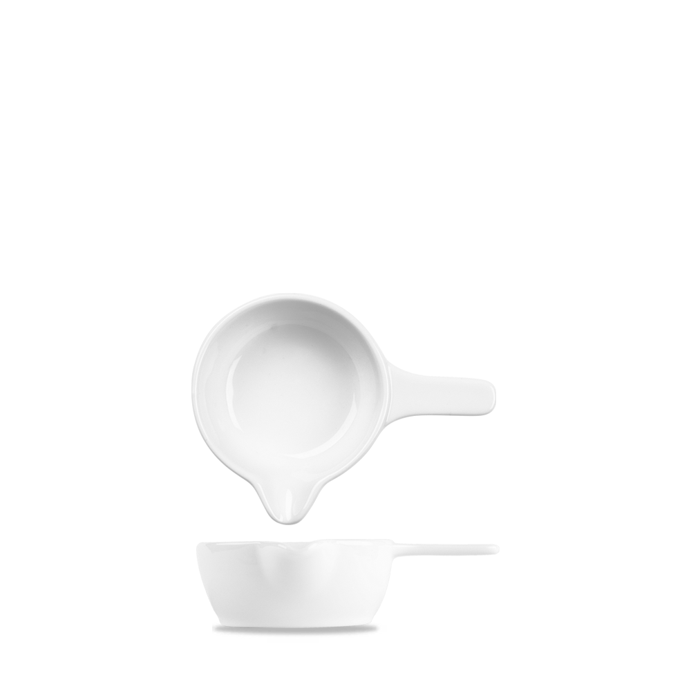 Churchill Art De Cuisine Menu Cookware Porcelain Mini Saucenpfännchen 11Cl/8Cm, 6 Stück, Weiß, Rund