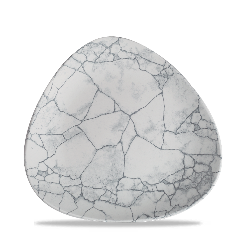 Churchill Super Vit Studio Prints Kintsugi Teller Flach Dreieckig 19,2 cm, 12 Stück, Perlgrau, Dreieck