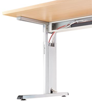 PC-Schreibtisch, BxTxH 1800x800-1000x650-850 mm, höhenverstellbar, C-Fuß-Gestell, Platte eiche