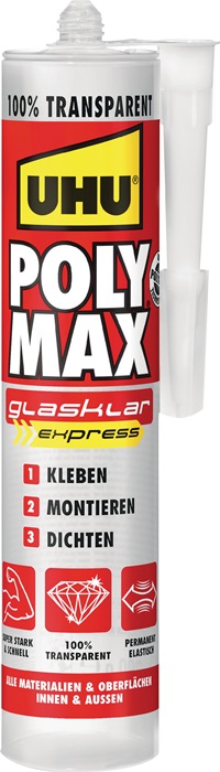 Kleb-/Dichtstoff POLY MAX POWER glasklar 300g Kartusche UHU