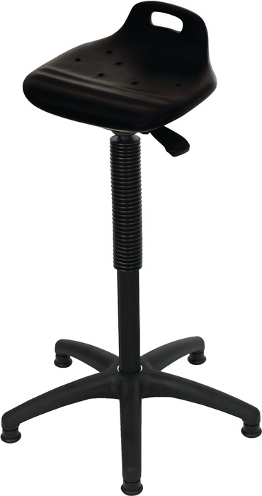 Stehhilfe PU-Integralschaum Sitz-H.570-820mm Ku.-Fußkreuz m.Bodengleitern LOTZ