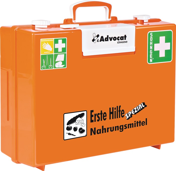 Erste Hilfe Koffer Advocat Nahrungsmittel B400xH300xT150ca.mm orange SÖHNGEN