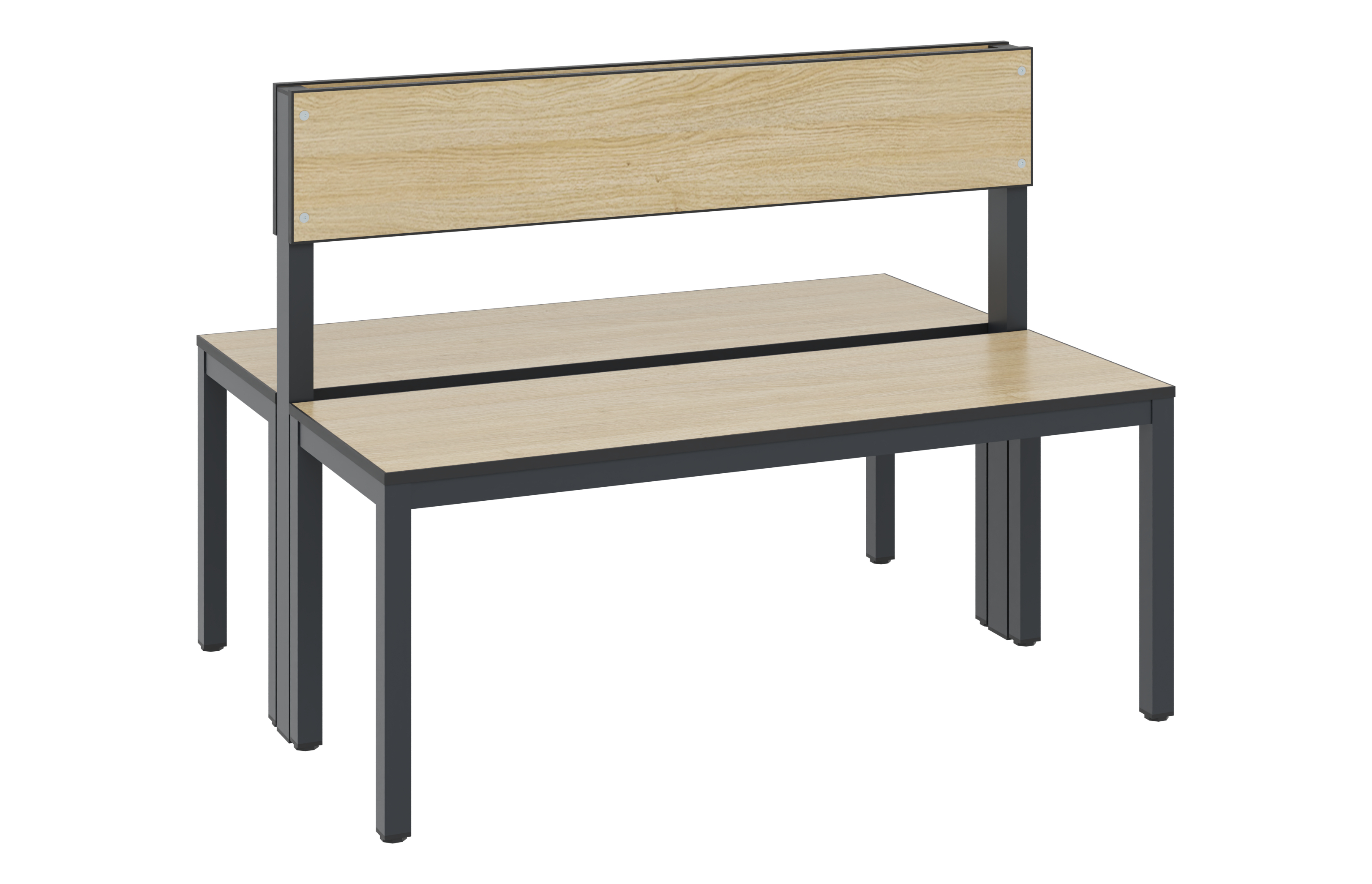 C+P Doppelseitige Sitzbank mit Rückenlehne, Basic Plus, H796xB1000xT760mm, 7021