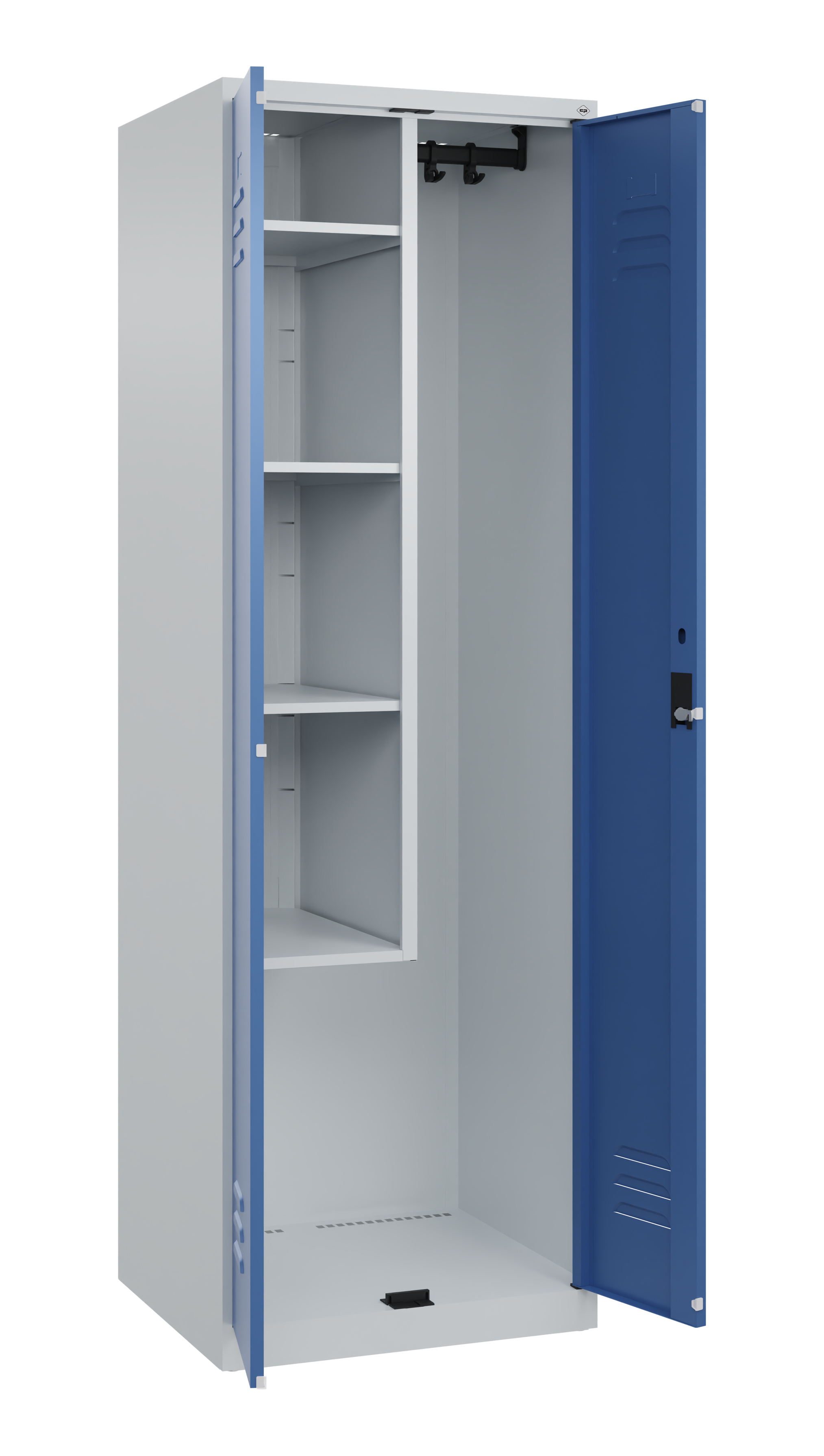 C+P Putzmittel-Spind Classic PLUS, 2 Abteile, 1850x600x500mm, 7035/5023