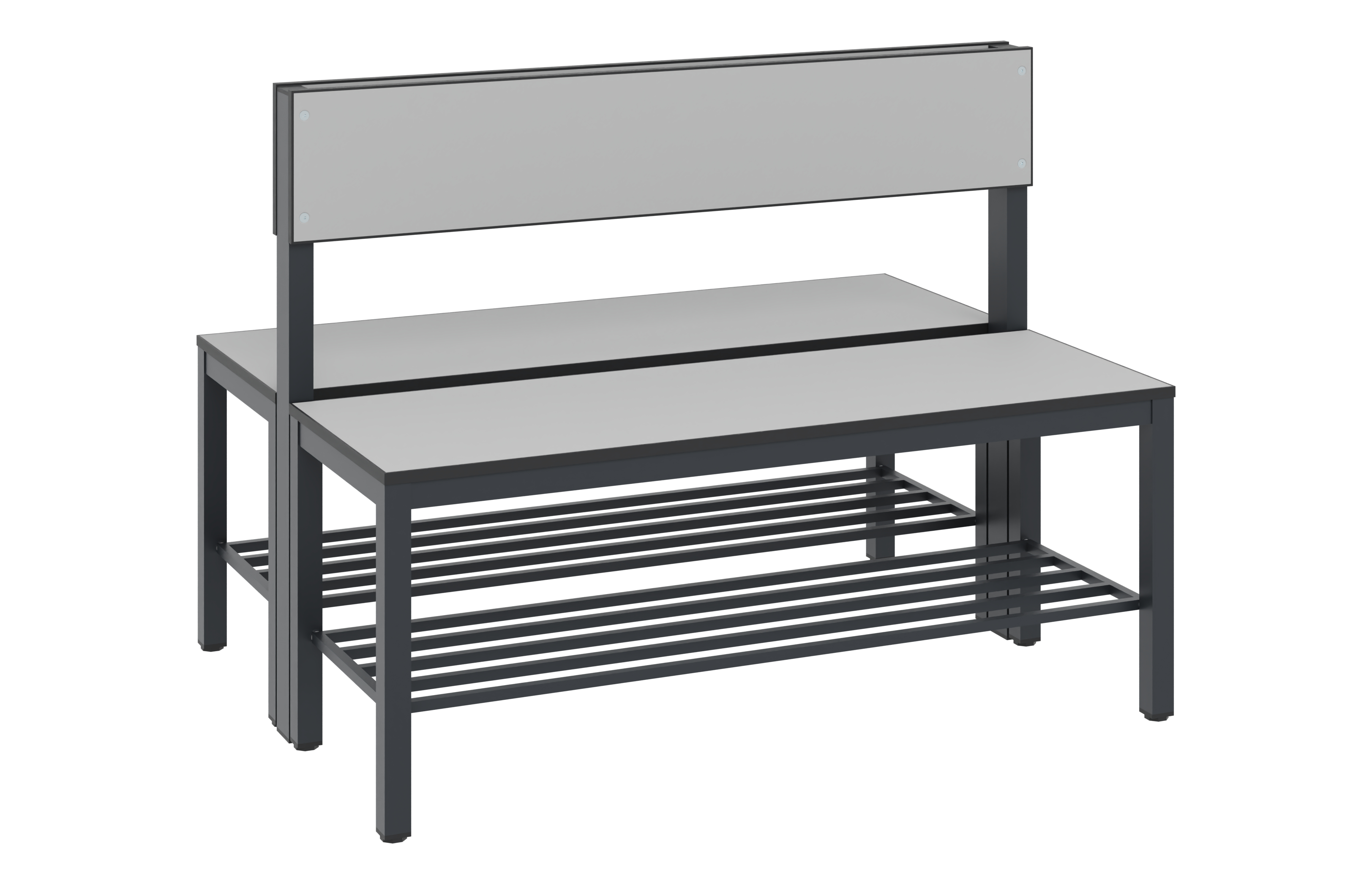 C+P Doppelseitige Sitzbank mit Rückenlehne, Basic Plus, H796xB1000xT760mm, 7021