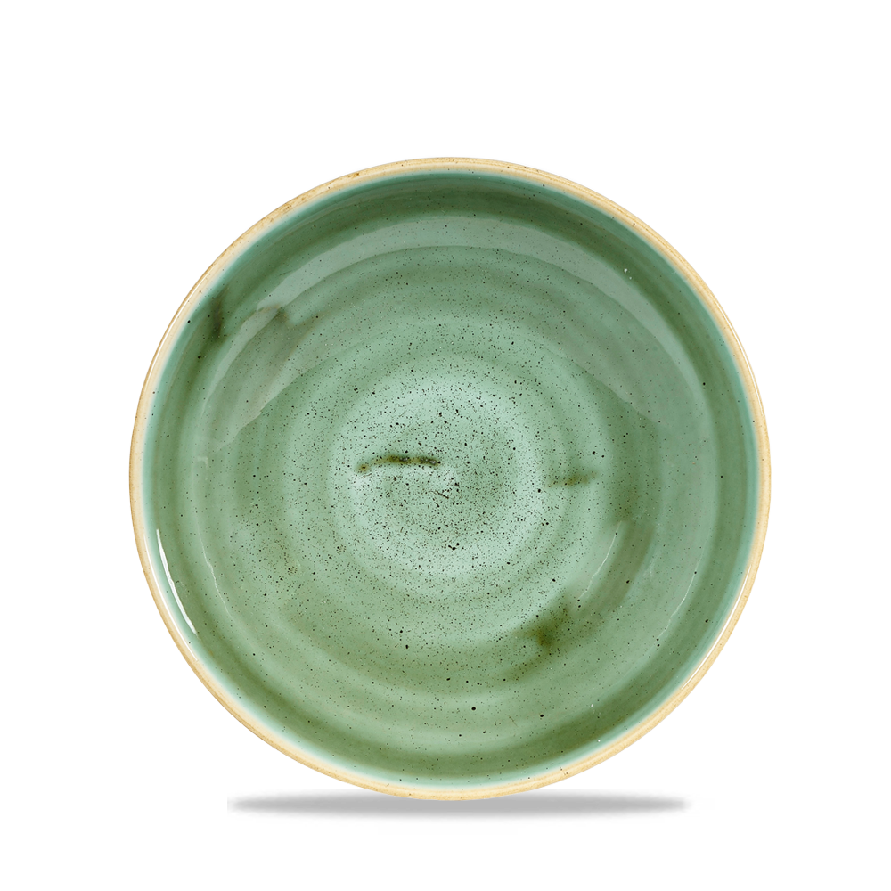 Churchill Super Vitrified Stonecast Samphire Green Teller Tief Coup 18,2cm, 12 Stück