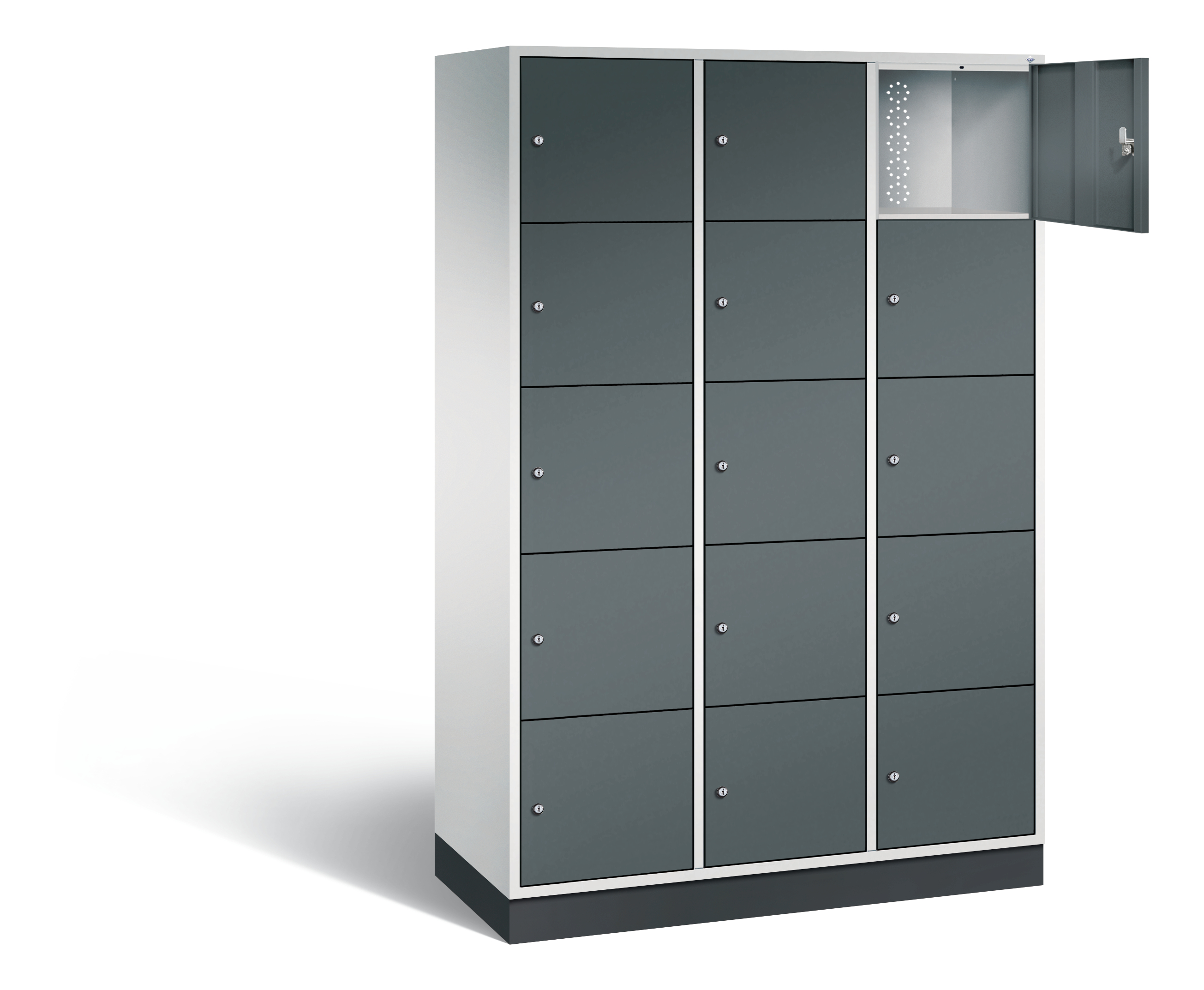 C+P XL-Schließfachschrank Intro, H1950xB1220xT490mm, 7035/7016