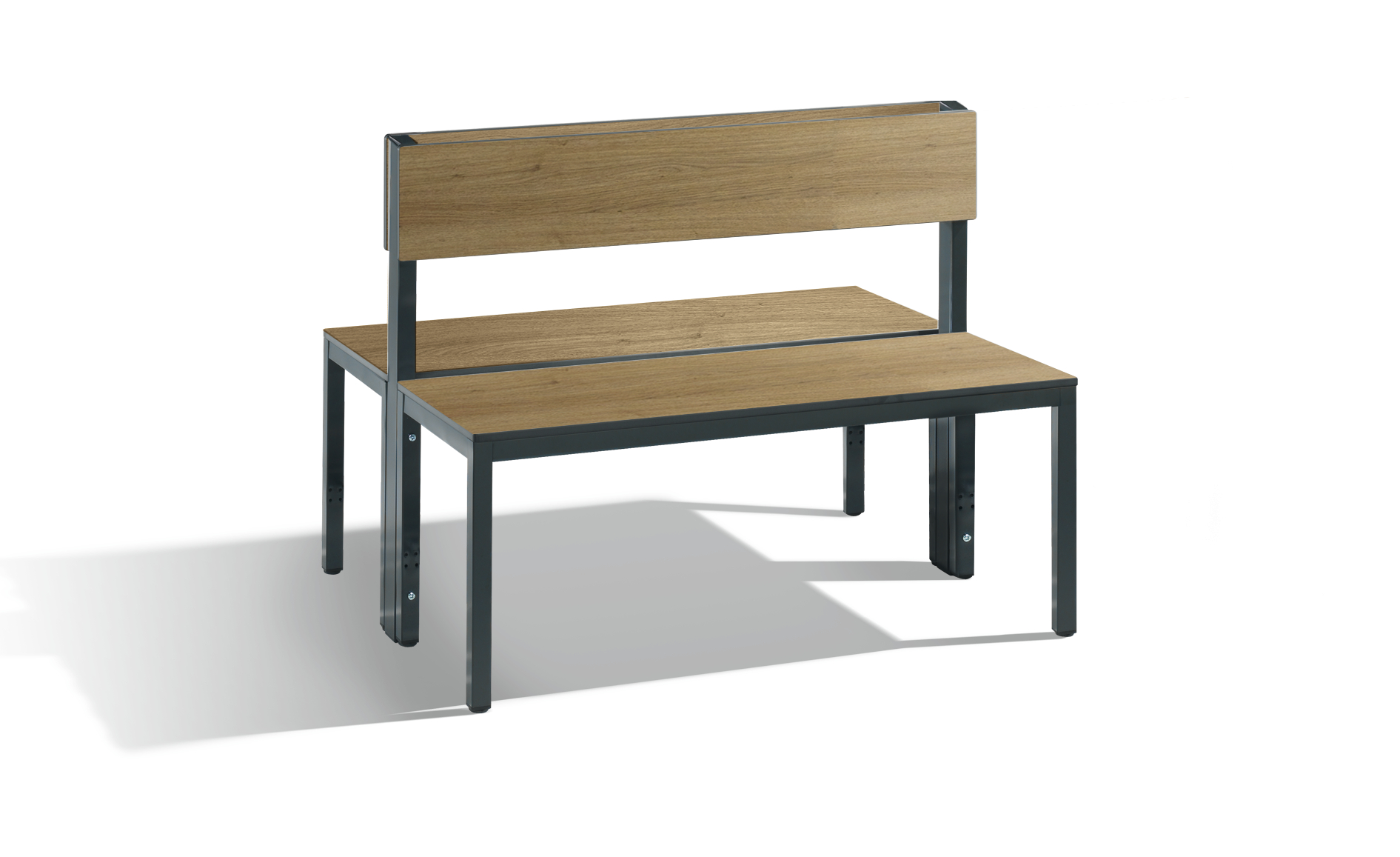 C+P Doppelseitige Sitzbank mit Rückenlehne, Basic Plus, H796xB1000xT760mm, 7021