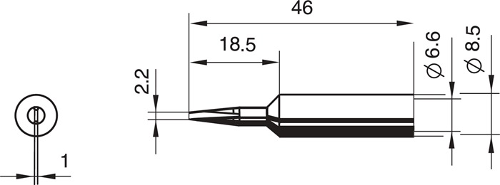 Lötspitze Ser.832 meißelförmig B.2,2mm 0832 CD/SB ERSA