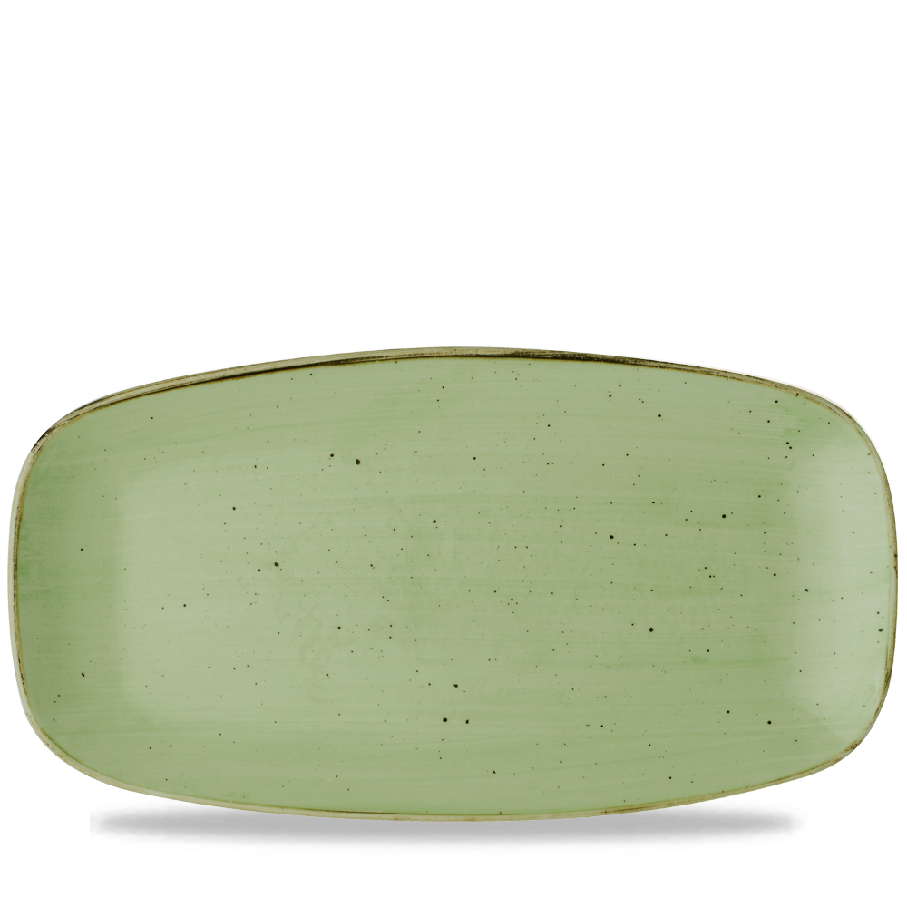 Churchill Super Vitrified Stonecast Sage Green Chefs Oblong Platte 35.5X18.9Cm, 6 Stück