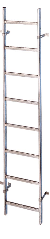 Schachtleiter aus Edelstahl V4A, lichte Weite 400 mm, Außenbreite 440 mm, 5 Sprossen, Länge ca. 1,40 m