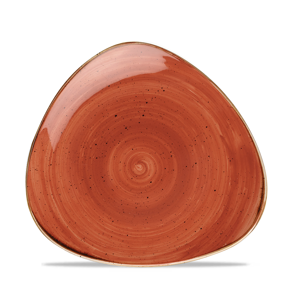 Churchill Super Vitrified Stonecast Orange Cream Teller Dreieck 19,2cm, 12 Stück Gewürzorange