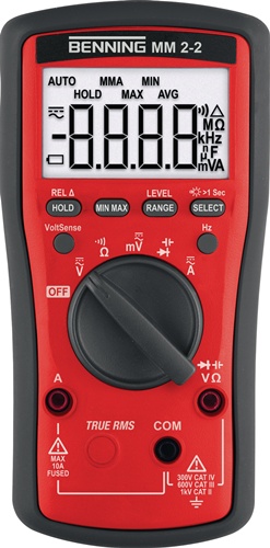 Multimeter MM 2-2 0,1 mV-1000 V AC,0,1 mV-1000 V DC TRUE RMS BENNING