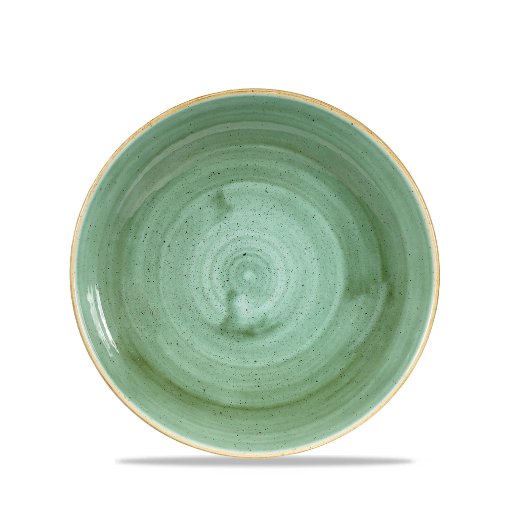 Churchill Super Vitrified Stonecast Samphire Green Teller Tief Coup 24,8cm, 12 Stück