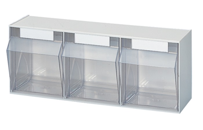 Klarsichtmagazin H242xB600xT203mm 3 x E Ku.weiß LOCKWEILER