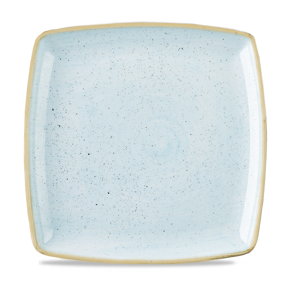 Churchill Super Vitrified Stonecast Duck Egg Platte, 26 cm, 6 Stück, Entenei Blau, Quadratisch
