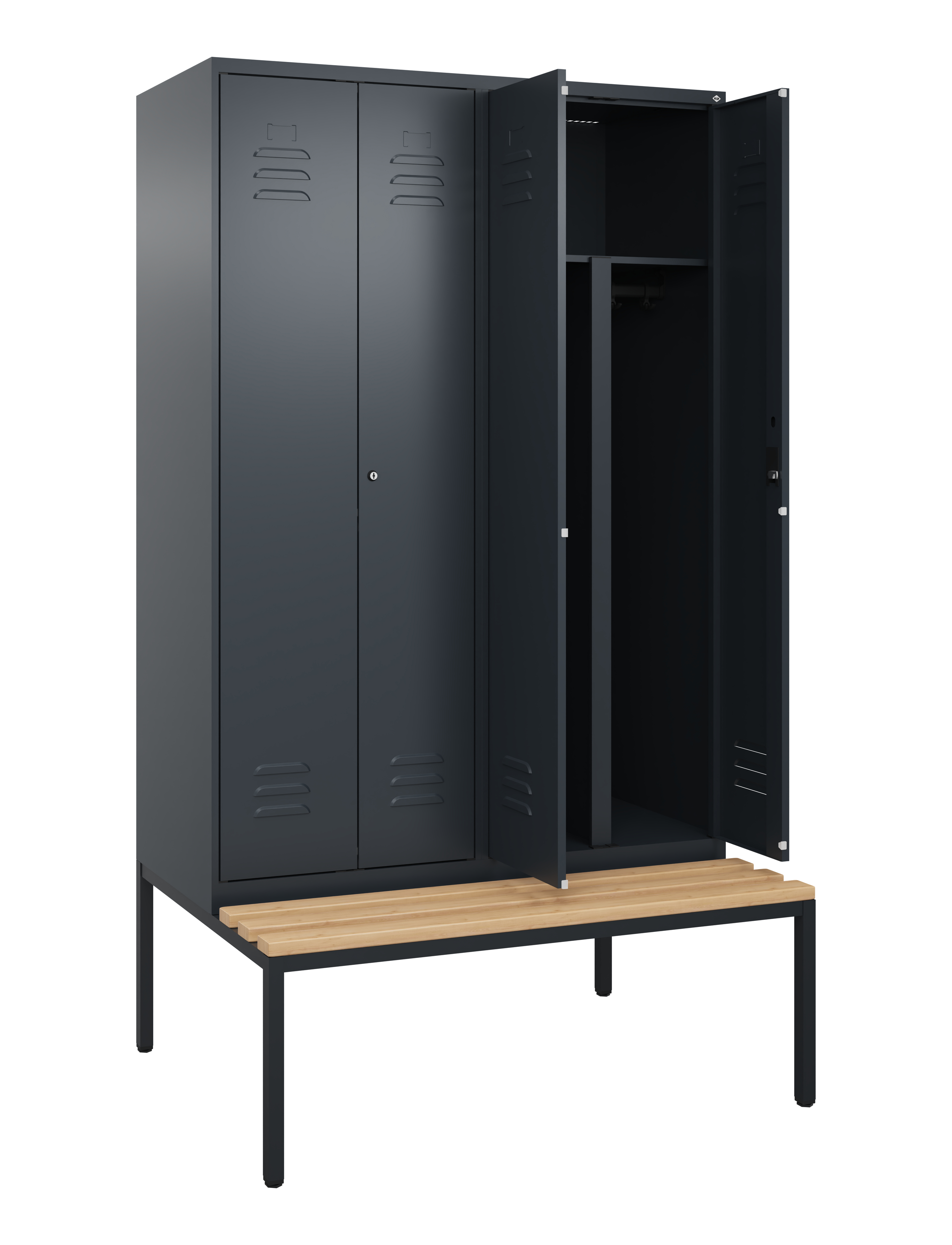C+P PSA Doppel-Spind Classic PLUS, Bank, 4 Abteile, 2120x1200x815mm, 7016/7016
