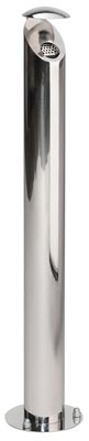 Standascher, rund, Edelstahl, poliert, Durchm.xH 200/120x1030 mm, Vol. 4,2 l, inkl. Zylinderschloss, Gewicht 8,5 kg