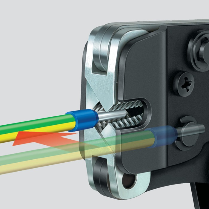 Crimpzange L.190mm 0,08-10,0+16 (AWG 28-5 ) mm² brün.2K-Hülle KNIPEX