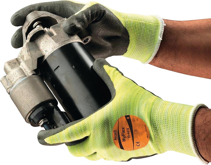 Handschuhe HyFlex® 11-423 Gr.10 grau/hellgelb EN 388,EN 407 PSA III