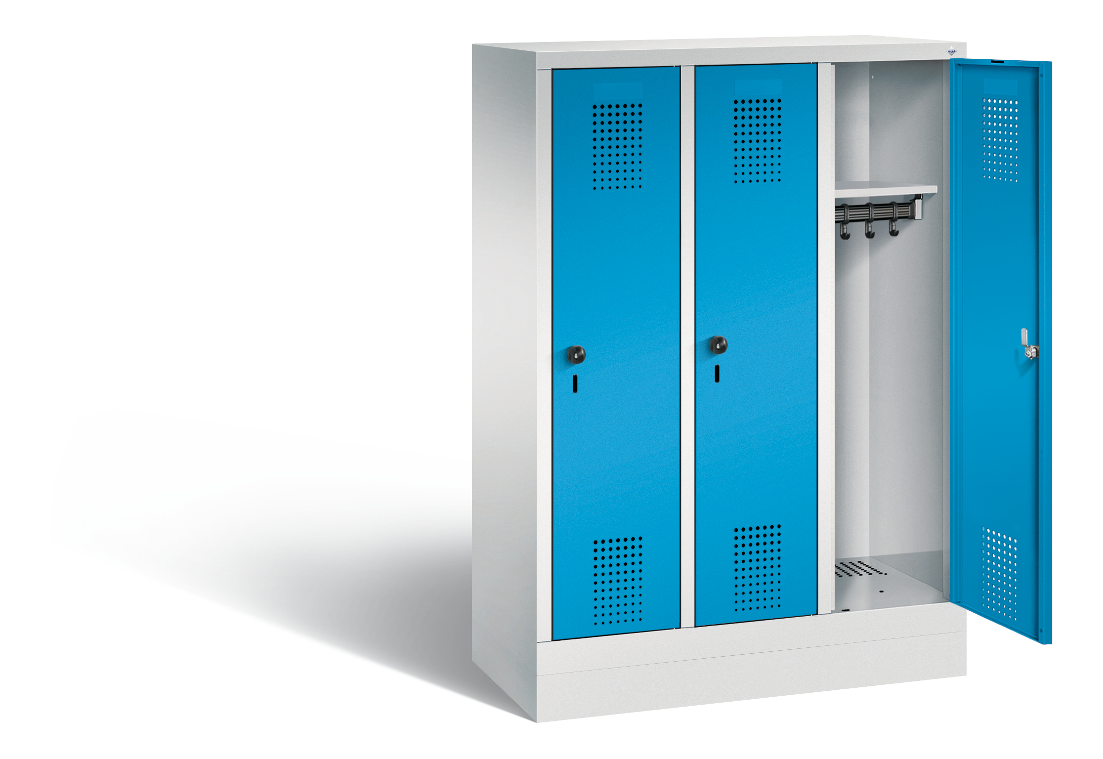 C+P Kindergarten-Spind Evolo, H1300xB900xT300mm, 7035/5012