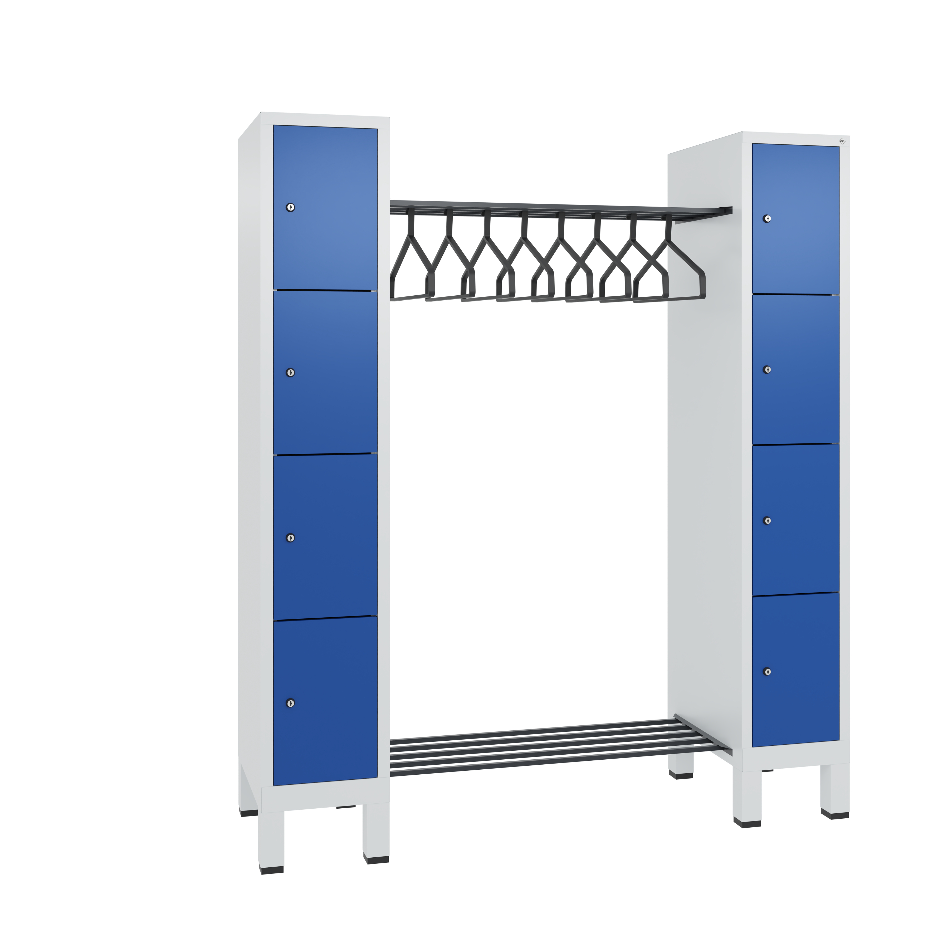 C+P Offene Garderobe Evolo, H1850xB1591xT500mm, 7035/5010