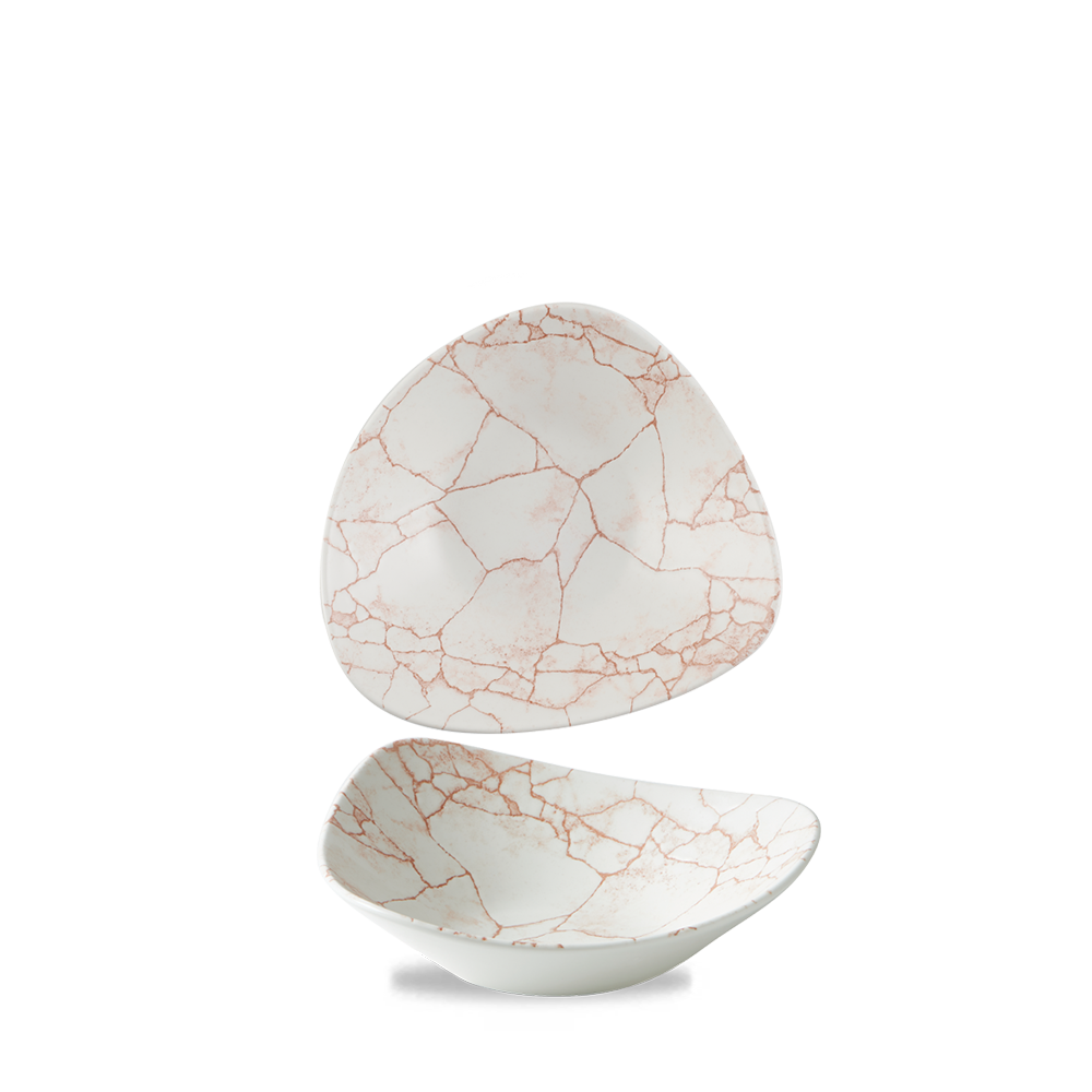 Churchill Super Vit Studio Prints Kintsugi Dreieckige Schale 18,5 cm/37 cl, 12 Stück, Koralle