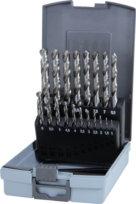 Spiralbohrersatz DIN 338 TypN D.1-10x0,5mm HSS 19tlg.Ku.-Kass.RUKO
