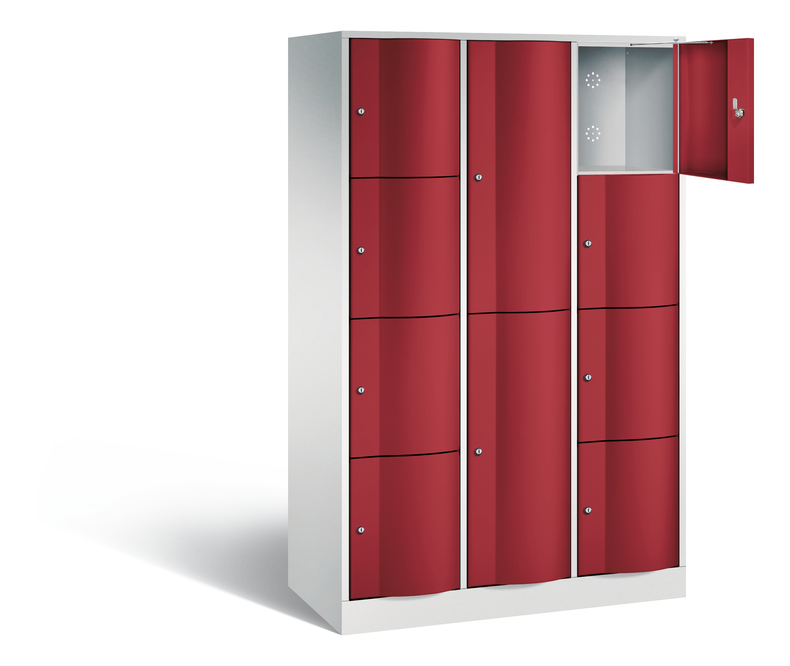 C+P Kombi-Schließfachschrank Resisto, H1950xB1148xT540mm, 7035/3003