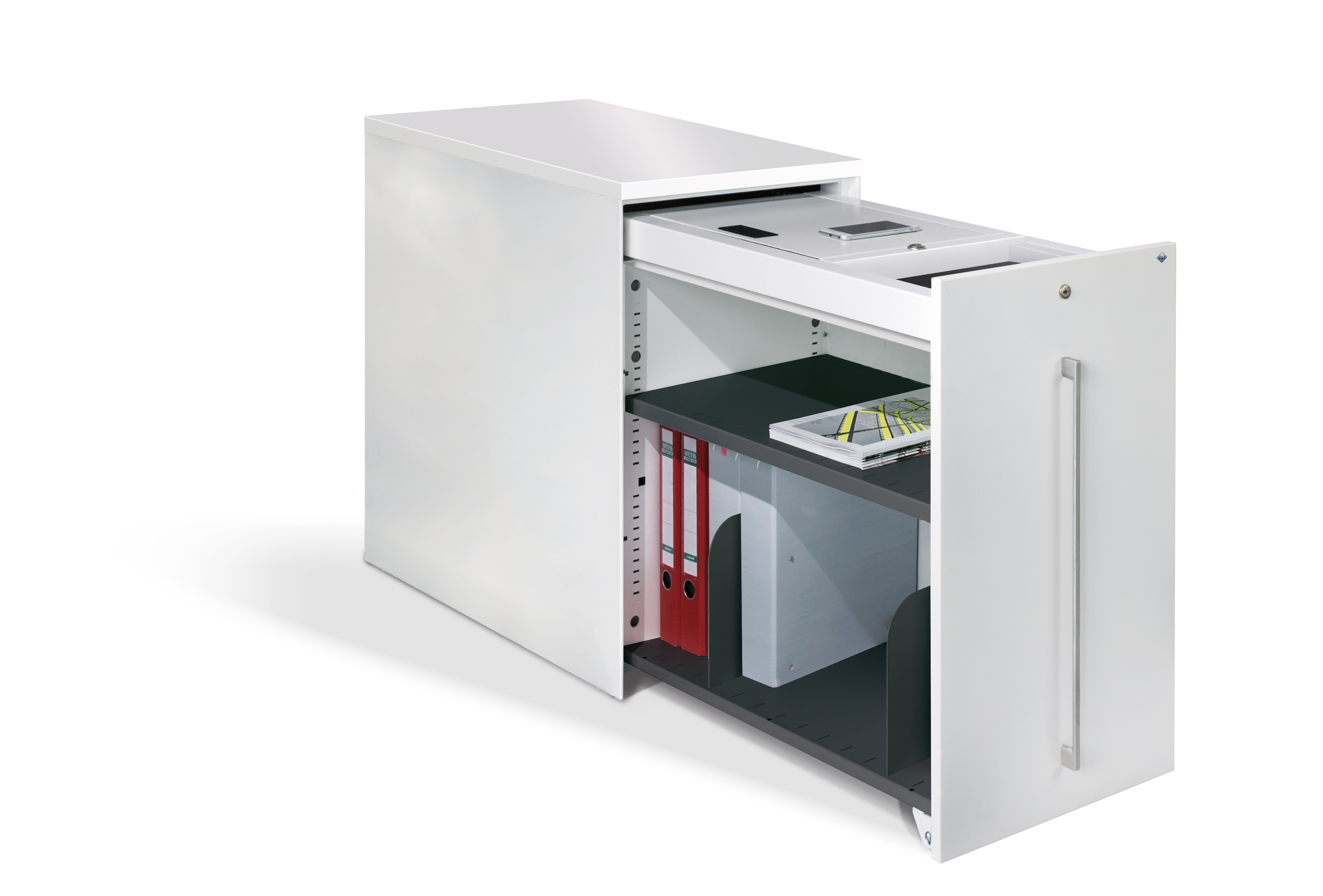 C+P Auszugschrank in Schreibtischhöhe Asisto, H740B430T800 mm, 7035/7035