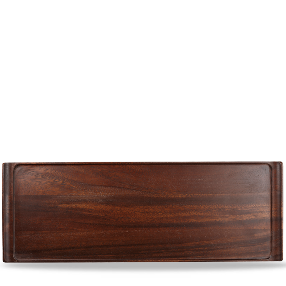 Churchill Alchemy Buffet Trays & Covers - Holztablett 58x20cm, 4 Stück, aus braunem Akazienholz, rechteckig