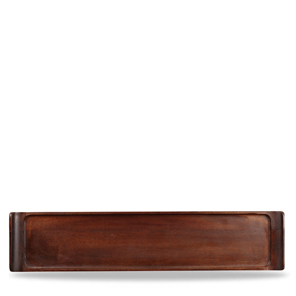Churchill Alchemy Buffet Trays & Covers - Holztablett 46x10cm, 4 Stück aus braunem Akazienholz, rechteckig